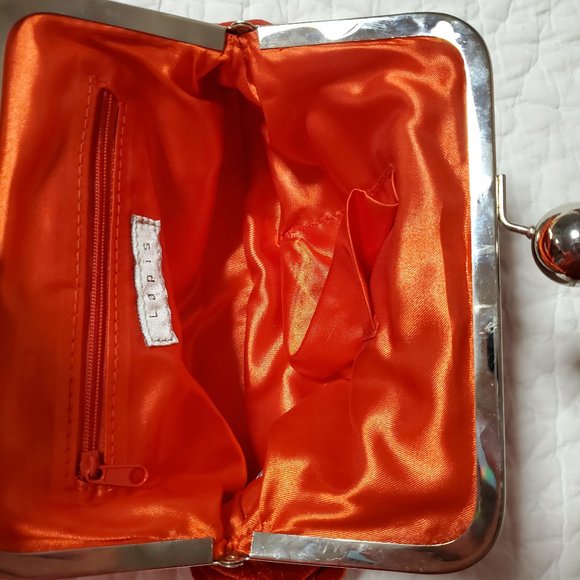 Anthropologie Red Velvet Kiss-lock purse by Lapis - Picture 4 of 4